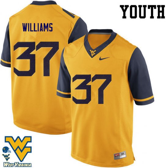 Youth West Virginia Mountaineers NCAA #37 Kevin Williams Gold Authentic Nike Stitched College Football Jersey HT15L75MB